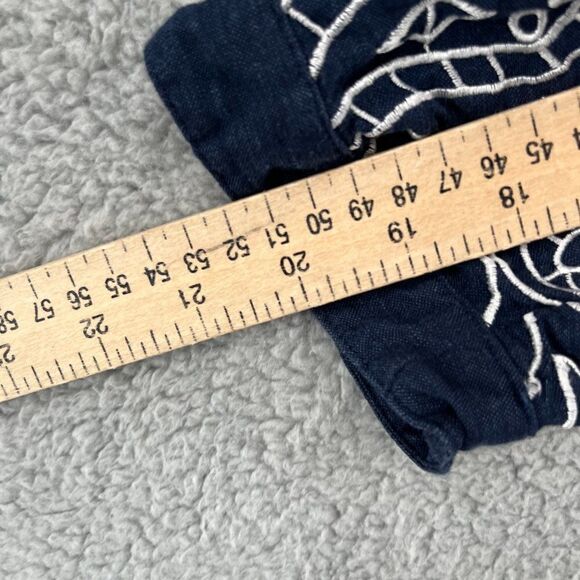 Victor Costa Occasion embroidered Jacket linen paisley Navy Blue White Sz 1X - Picture 7 of 13